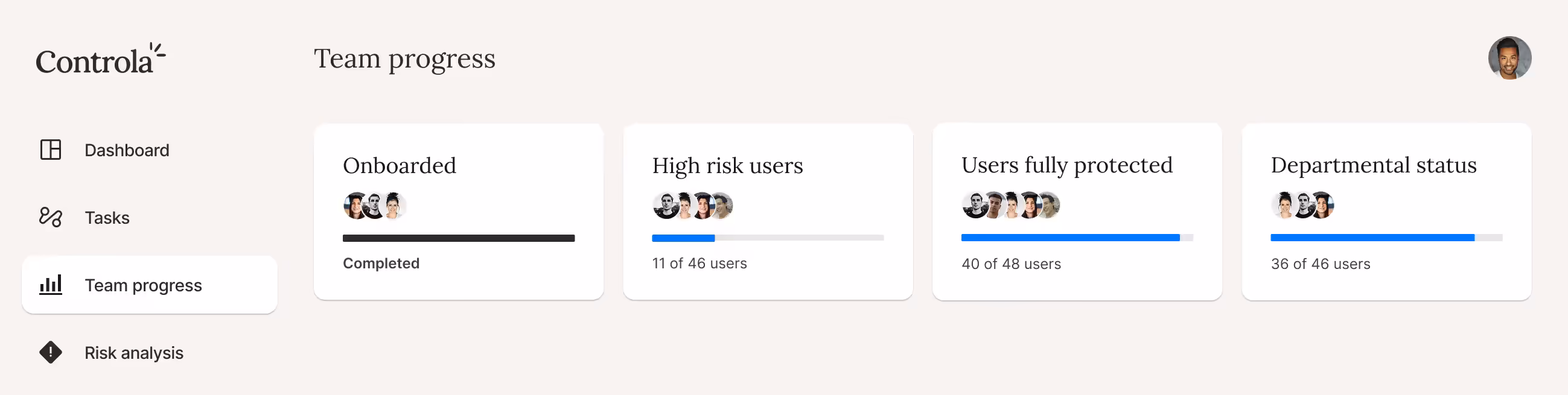 Controla Team progress