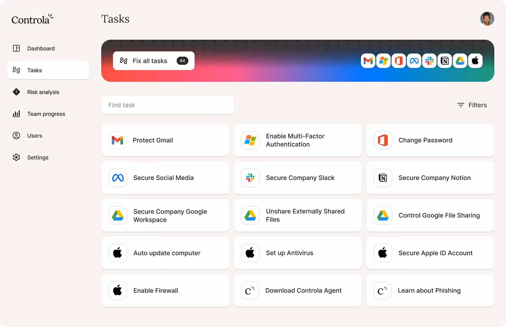 Controla tasks list